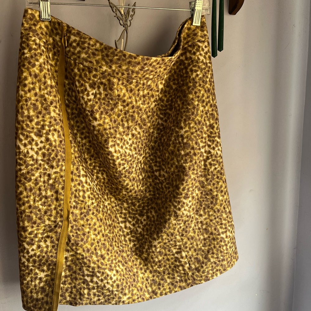 LOFT Leopard Print Mini Skirt in Gold and Brown